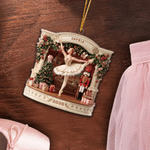 Adorno acrílico personalizado con efecto 3D de una bailarina y un cascanueces, con nombre y año, regalo de Navidad para una hija amante del ballet