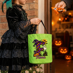 Personalised Witch Hat Bat Ghost Pumpkin Style Reusable LED Light Bag with Name and Initial Halloween Trick or Treat Gift for Kids