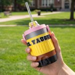 Personalized 3D Printed Pencil Design Name Can Holder Cooler Straw Topper Bottle Charm Back to School Appreciation Gift for Teacher Students