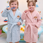Personalised Embroidered Cartoon Character Photo Comfortable Absorbent Kid Bathrobe with Name Christmas Birthday Gift for Boys Girls