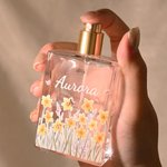 Personalised Birth Flower Glass Refillable Perfume Bottle with Name Daily Use Travel Atomizer Birthday Gift for Women Girls Friends