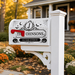 Personalised Pumpkin Bat Spider Web Magnetic Postbox Cover with Surname and Address Outdoor Decor Halloween Party Gift for Family Friends