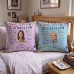 Personalised Bible Illustration Style Photo Soft Cushion Cover with Name Room Decor Christmas Birthday Anniversary Gift for Christians