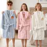 Personalised Embroidered Cartoon Character Photo Comfortable Absorbent Kid Bathrobe with Name Christmas Birthday Gift for Boys Girls