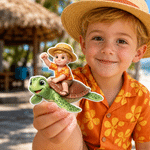 Personalized Cartoon Character Photo Sea Turtle Fridge Magnet with Name Cruise Ship Door Birthday Gift for Boys Girls