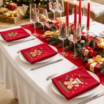 Personalized Gingerbread Man 100% Cotton Reusable Table Napkin with Name Table Decor Christmas Gift for Family