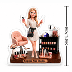 Personalised 3D-Effect Artwork Photo Cartoon Character Acrylic Plaque with Text Nail Studio Birthday Gift for Friends Nail Artists Technicians 9