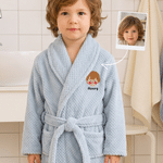Personalised Embroidered Cartoon Character Photo Comfortable Absorbent Kid Bathrobe with Name Christmas Birthday Gift for Boys Girls