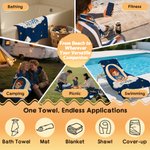 Personalised Picture Book Style Cartoon Character Photo Oversized Quick Dry Beach Towel with Name Beach Party Birthday Gift for Kids