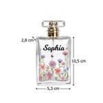 Frasco de perfume recargable de cristal personalizada con flor de nacimiento y nombre para uso diario regalo de cumpleaños para mujeres niñas amigas