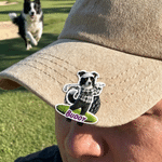 Personalised Golf Classic Elements Cartoon Pet Golf Player Magnetic Hat Clip with Name Golf Club Birthday Gift for Golf Lovers Pet Owners