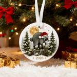 Personalised Christmas Raccoon Round Christmas Ornament with Name and Year Home Decor Christmas Gift for Family Friends