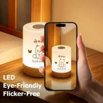Luce notturna touch personalizzata, a forma di animale con nome e data - Regalo di compleanno e anniversario per bambini