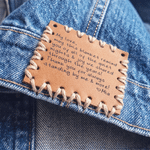 Personalized Handwriting Style Letter PU Leather Labels Tags with Text Sewing Birthday Gift for Knitting Lovers Crafters