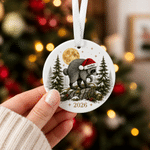 Personalised Christmas Raccoon Round Christmas Ornament with Name and Year Home Decor Christmas Gift for Family Friends
