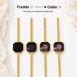 Bracciale personalizzato, con foto nascosta attivata dal calore e testo inciso - Regalo di compleanno o anniversario per coppie e amiche
