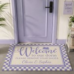 Personalised Welcome to Our Dorm Non-Slip Doormat with Text and Name College Dorm Decor Daily Use Back to School Gift for College Student