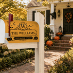 Personalised Pumpkin Bat Spider Web Magnetic Postbox Cover with Surname and Address Outdoor Decor Halloween Party Gift for Family Friends