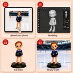 Personalized Ice Skating Cartoon Character Photo 3D Figurine Ornament with Name Room Decor Birthday Anniversary Gift for Figure Skater