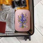 Personalized Birth Flower PU Leather Jewelry Box with Name and LED Three‑Color Mirror Bridal Shower Birthday Gift for Brides Bridesmaids