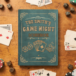 Personalised Vintage Playing Cards Game Night A5 Suede Leather Notebook Scorebook with 100 Lined Pages Party Birthday Gift for Friends Family