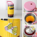 Personalized 3D Printed Pencil Design Name Can Holder Cooler Straw Topper Bottle Charm Back to School Appreciation Gift for Teacher Students