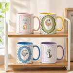 Taza de café de cerámica personalizada con foto de una mascota adorable, de 11 oz o 15 oz, con nombre y posavasos; regalo de cumpleaños o para una fiesta de mascotas, ideal para amigos amantes de las 