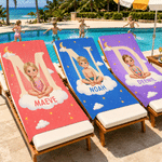 Personalised Picture Book Style Cartoon Character Photo Oversized Quick Dry Beach Towel with Name Beach Party Birthday Gift for Kids