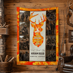 Couverture douce camouflage personnalisée avec collage de photos de chasse et silhouette de cerf, avec titre et prénom – Cadeau d'anniversaire pour papa chasseur, idéal pour les activités de plein air