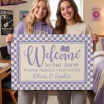 Personalised Welcome to Our Dorm Non-Slip Doormat with Text and Name College Dorm Decor Daily Use Back to School Gift for College Student