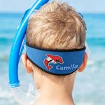 Personalized Embroidered Marine Life Dolphin Sea Turtle Shark Scuba Mask Cover Strap with Name Training Birthday Gift for Divers Water Spots Lovers