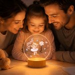 Individuell gestaltetes, niedliches LED-Nachtlicht mit Ballettbär und Geburtsblume, mit Namen und Holzsockel – Raumdekoration und Geburtstagsgeschenk für Ballettliebhaber