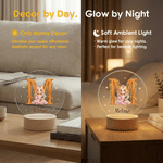 Lámpara nocturna LED acrílica con foto de un personaje de dibujos animados y efecto 3D personalizada, con nombre y base de madera; regalo decorativo para la habitación de los niños