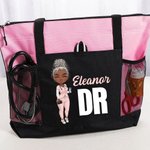 Sac tote personnalisé avec personnage de dessin animé nom et titre - Cadeau de Semaine des infirmiers pour les personnels soignants