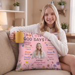 Personalised Bible Illustration Style Photo Soft Cushion Cover with Name Room Decor Christmas Birthday Anniversary Gift for Christians
