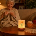 Personalised Birth Flower Dimmable Adjustable Colour Touch Control Rechargeable Night Light with Name Bedroom Decor Birthday Gift for Woman