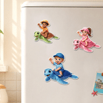 Personalized Cartoon Character Photo Sea Turtle Fridge Magnet with Name Cruise Ship Door Birthday Gift for Boys Girls