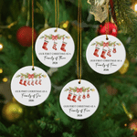 Personalized Our First Christmas As A Family of Stocking Ornament with 2-6 Names & Pet Paw Prints First Christmas Gift for New Parent Baby