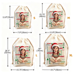 Personalised 3D-Style Artwork Cartoon Kid Photo Large Capacity Santa Claus Gift Bag with Name Christmas Gift for Kids Friends