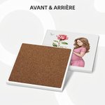 Tasse en céramique personnalisée avec nom fleur de naissance et personnage de future maman - Cadeau fête prénatale pour future maman