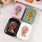 Personalized Birth Flower PU Leather Jewelry Box with Name and LED Three‑Color Mirror Bridal Shower Birthday Gift for Brides Bridesmaids