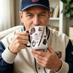 Personalised 3D-Effect Artwork Baseball Equipments Ceramic Mug with Name Game Day Birthday Gift for Baseball Fan