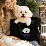 Personalised Embroidery Design Large Capacity Corduroy Tote Bag with 1-3 Pet Face Photos and Names Daily Use Birthday Gift for Pet Owners