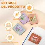 Segnalibro magnetico personalizzato in ecopelle, con iniziale, nome, fiore di nascita ed effetto diamante - Regalo di compleanno per lettori