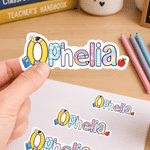 Personalised Cartoon School‑Theme Name Stickers with Name Daily Use Back to School Birthday Gift for Teachers Kids