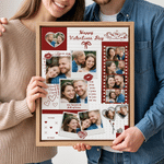Personalized 12 Photos Collage Canvas Prints with Title Home Decor Valentine's Day Wedding Anniversary Gift for Couple