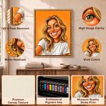 Personalized Exaggerated Western-Style Cartoon Photo Canvas Prints with Text Modern Room Decor Ship from USA Birthday Gift for Family Friends