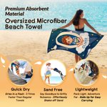 Personalised Picture Book Style Cartoon Character Photo Oversized Quick Dry Beach Towel with Name Beach Party Birthday Gift for Kids