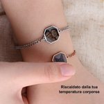 Bracciale personalizzato, con foto nascosta attivata dal calore e testo inciso - Regalo di compleanno o anniversario per coppie e amiche