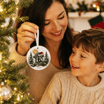 Personalised Christmas Raccoon Round Christmas Ornament with Name and Year Home Decor Christmas Gift for Family Friends